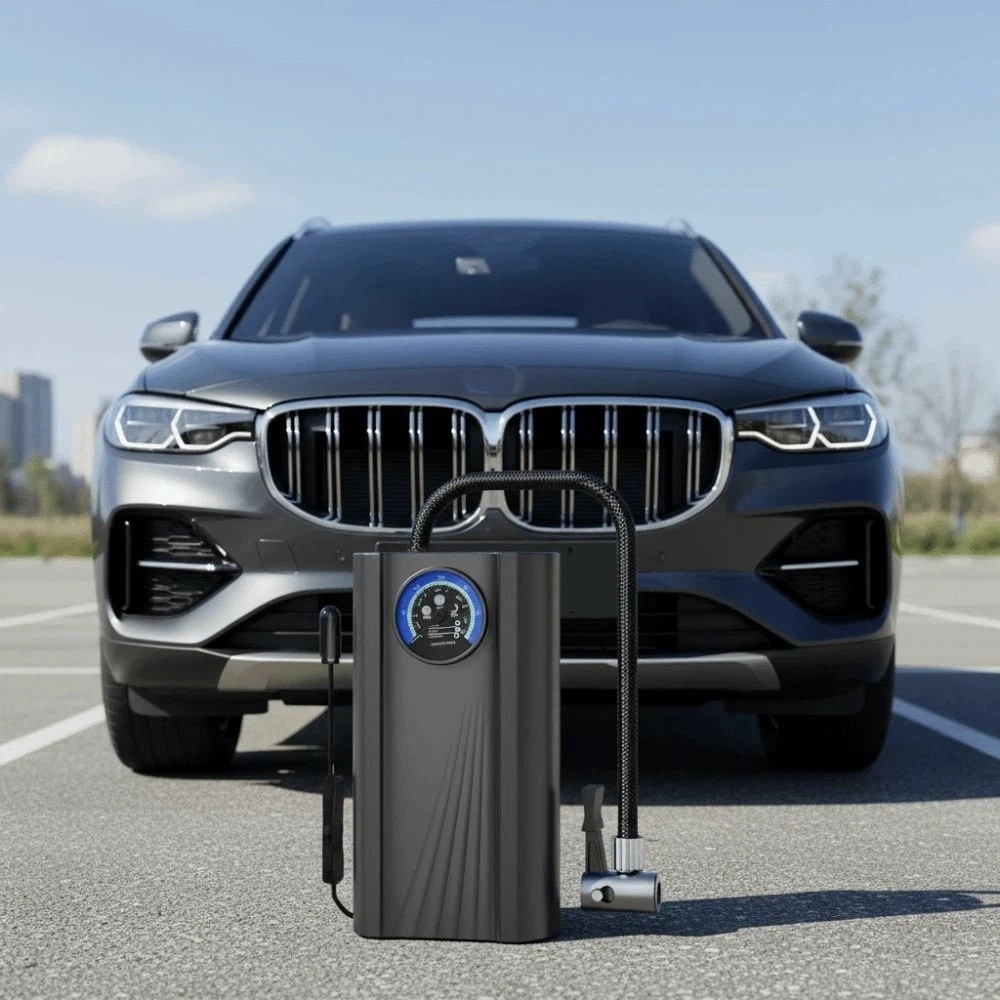 Practical High-power Car Tire Inflator Pump Magnetic Faster Inflation Auto Air Compressor Wired LCD Display Screen Electric Air Pump Auto Repair Shop