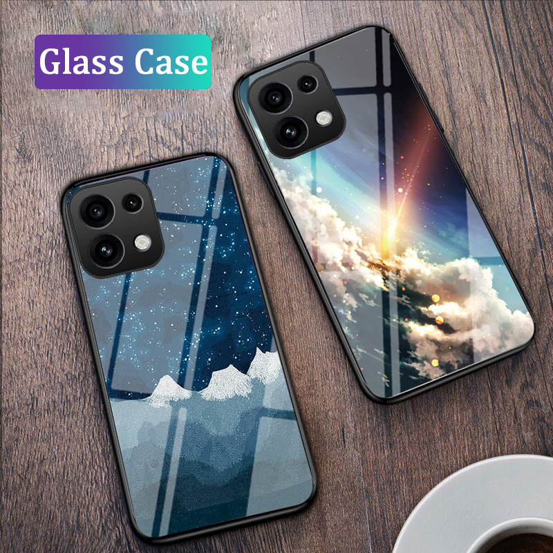 Phone case For OPPO Reno 16 16 Pro Back cover Couple Starry Moon Glossy Glass Meteor Start cover For OPPO Reno 16 Pro Cover cases