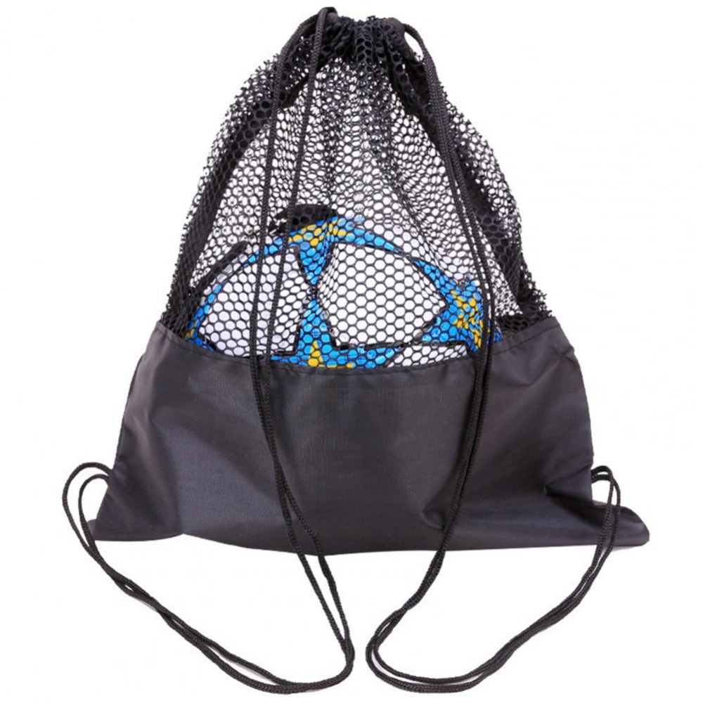 Mesh Portable Drawstring Volleyball Outdoor Sports Basketball Training Accessories Half Mesh Bag Storage Bags Basketball Storage Bag Football Storage Bags