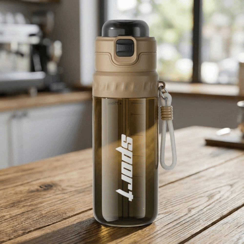 Portable Leakproof Spray Water Bottle Anti-Accidental Touch 750ml Sports Water Cups Plastic Portable Large Capacity Cup Gym