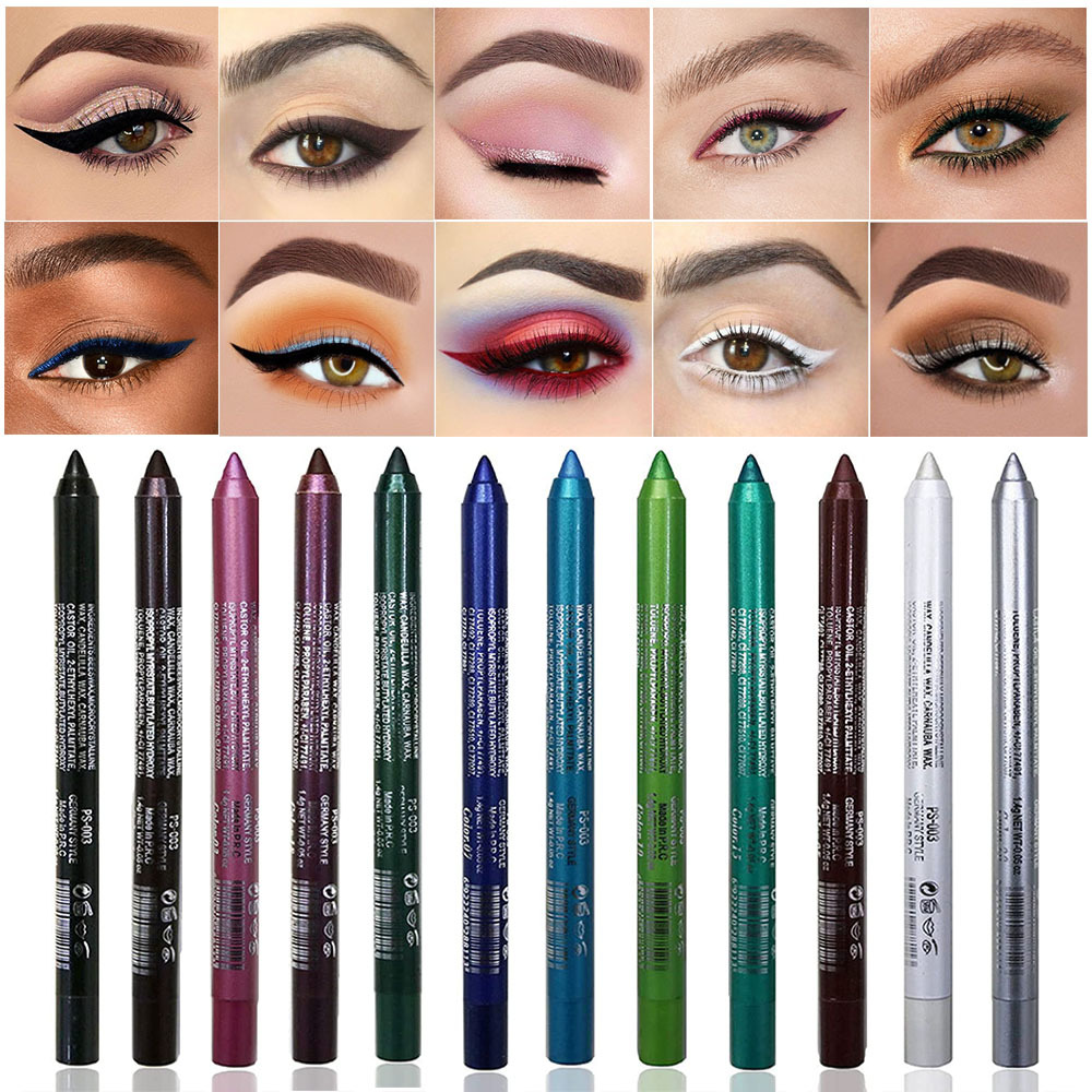 Wenefang Fashion 1Pcs Multicolor Eye Liner Pen Colored Eyeliner Waterproof Makeup Tools Blue Black Green Purple Brown Eye Cosmestics