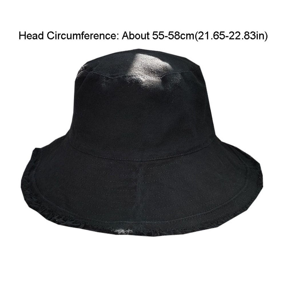 Soft Sunshade Denim Bucket Hats Cloth Lightweight Retro Fisherman Hat Japanese Style Black Sun Protection Basin Cap Travel