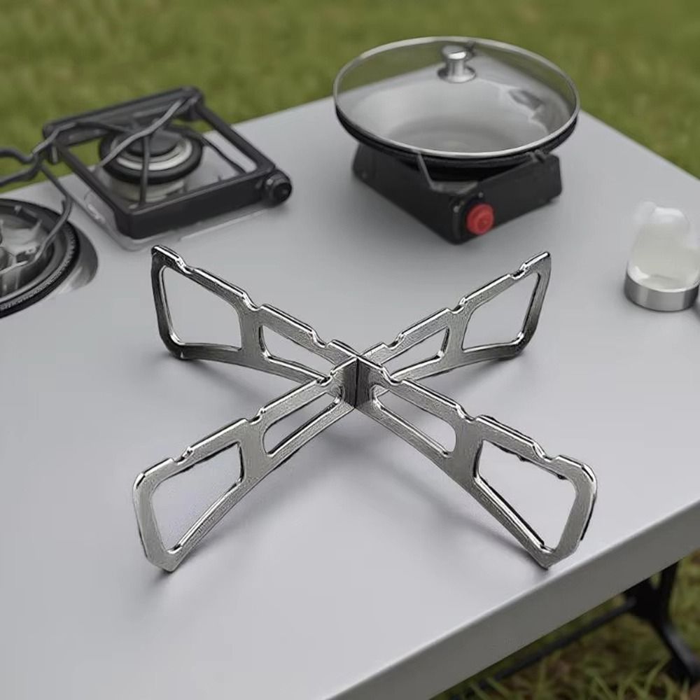 Practical Stainless Steel Steaming Rack Compact Folding Rack Heat Insulation Baking Pot Stand Outdoor