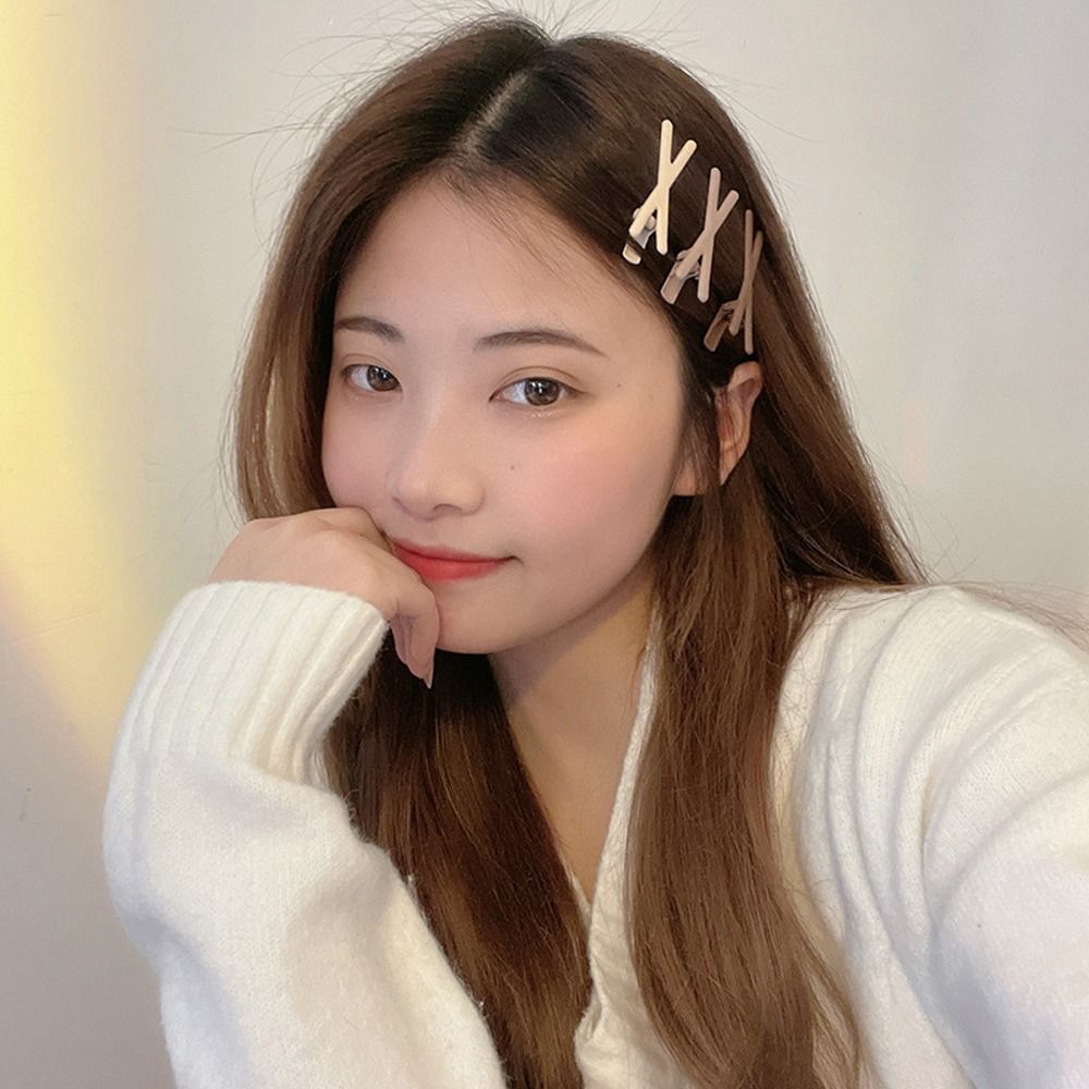 Sweet Elegant Cute Braided Hair Clips New Headwear Metal Hair Side Clips Candy Color Clips Sets Girls Hair Clips Small Duckbill Clips Women Hairpins
