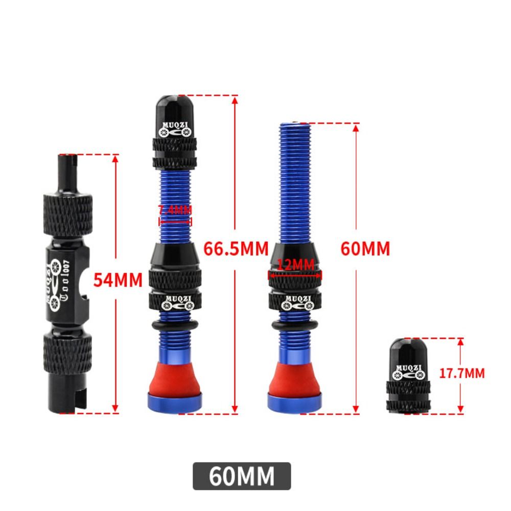 Set Tubeless Tyre Valv 40mm/60mm Bike Schrader Valve with Wrench Aluminum Alloy Tubeless Tire Valves Core Sealant Compatible Schrader Valve Kits Bicycle Tires