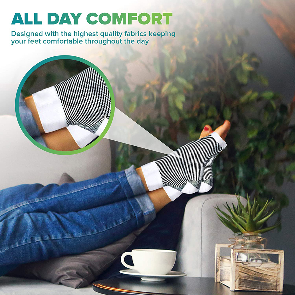 Wenefang Fashion 1Pair Ankle Compression Sleeve Open Toe Ankle Compression Socks Plantar Fasciitis Support Ankle Brace for Unisex Arch Support