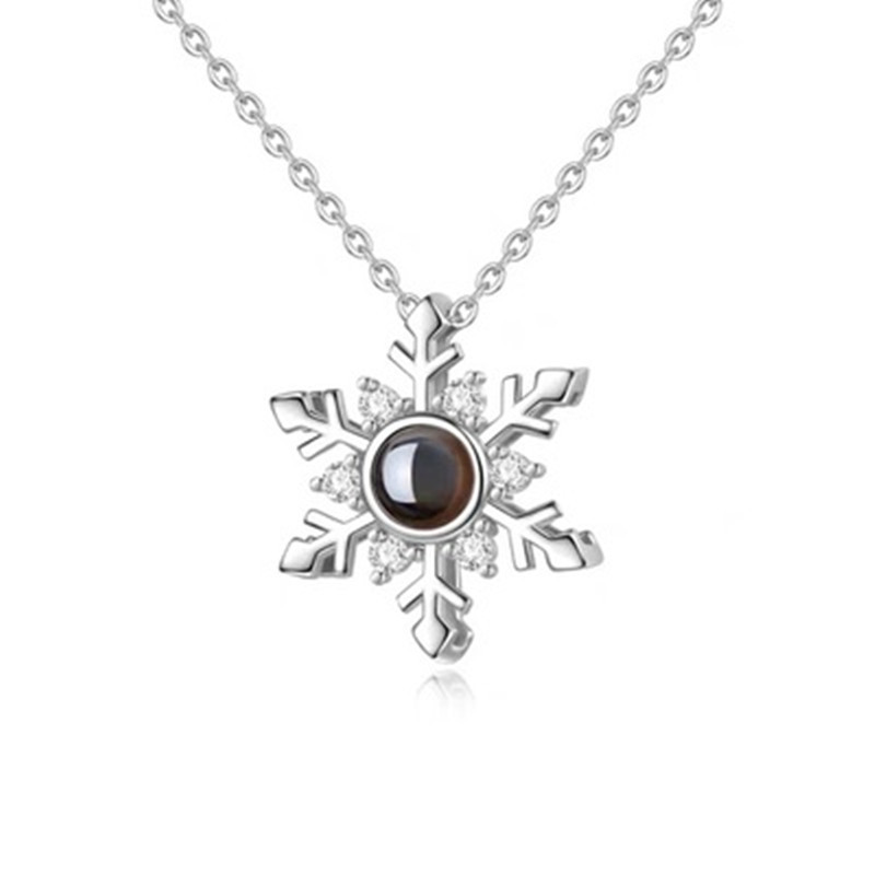 【Top-notch quality】New Projection Necklace Female Same Style 100 I Love Your Memory Clavicle Female Gift