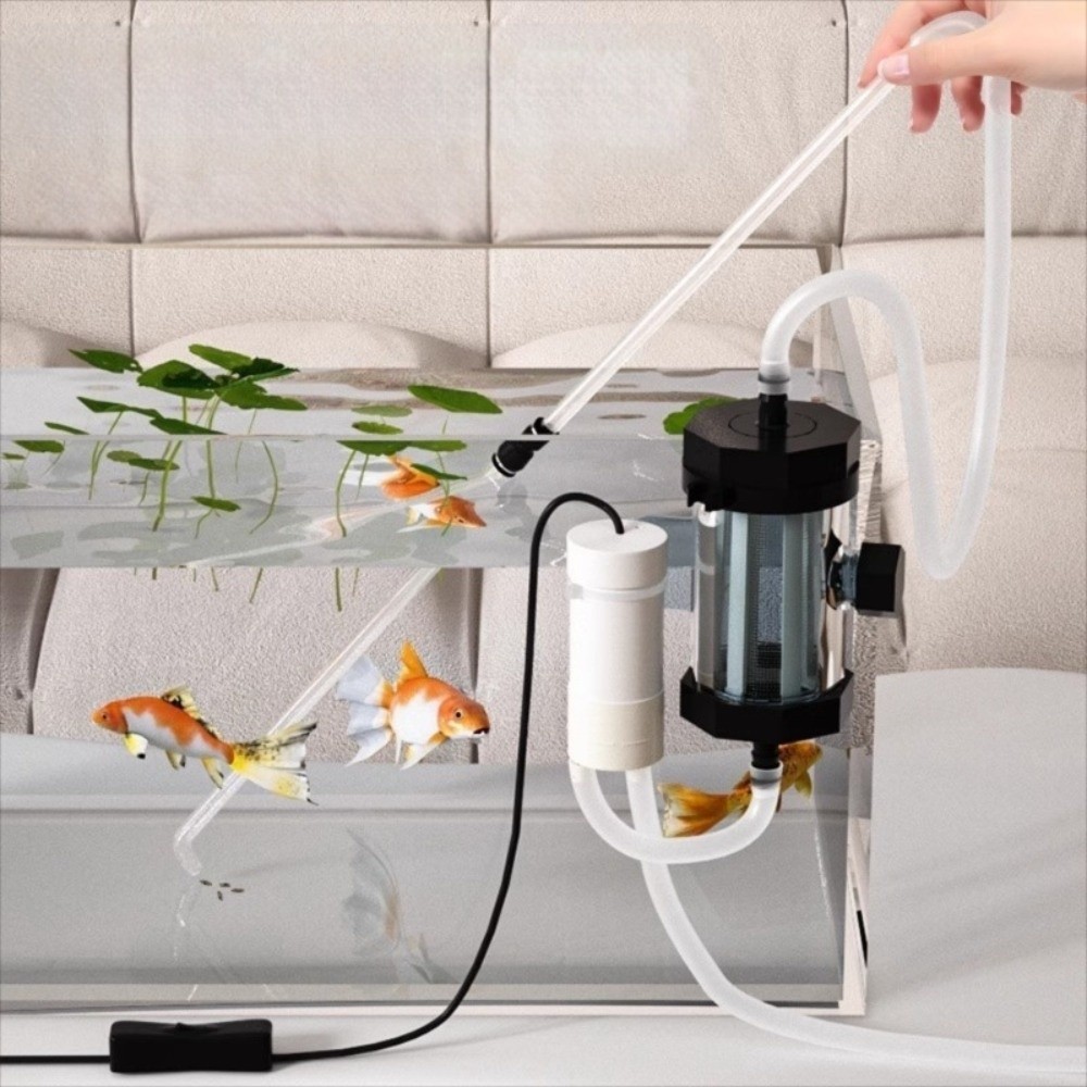 Portable Powered Aquarium Water Changer 280GPH Electric Vacuum Gravel Cleaner Strong Suction with Extension Tube Fish Vacuum Cleaner Freshwater Tanks