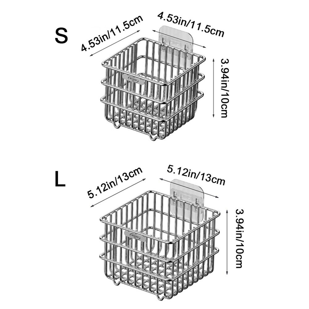 Practical Large Capacity 304 Stainless Steel Drainage Basket Waterproof Decorative Wall Mounted Basket Simple Space Saving Sundries Organizer Pantry