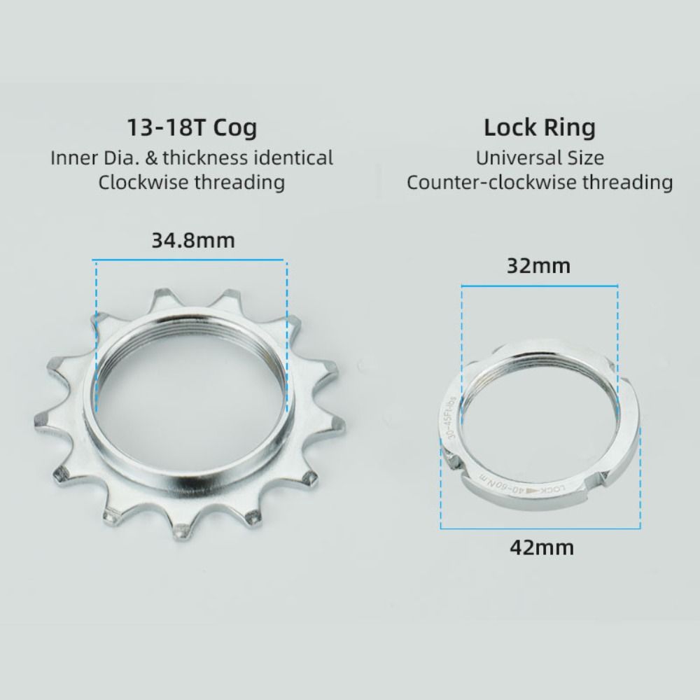 Outdoor Sports 13T 14T 15T 16T 17T 18T Bicycle Freewheel Threaded Lock Rings Carbon Steel Bike Wheel Cogs Fixie Track Speed Fixed Gear Freewheel Bicycle Sprocket