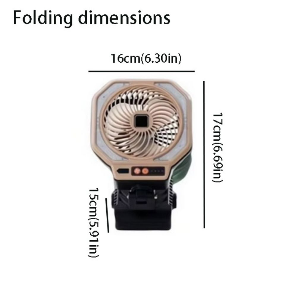 Portable 3-Speed Adjustable Camping Fan Foldable Design Charging Rechargeable Fan Lamp With Clamp Led Ambient Light Camping Use