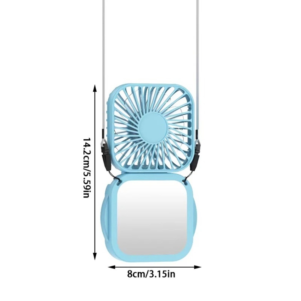Durable With Vanity Mirror Portable Handheld Fan Adjustable Charging Pocket Fan Low Noise Personal Desk Fan Household Dormitory