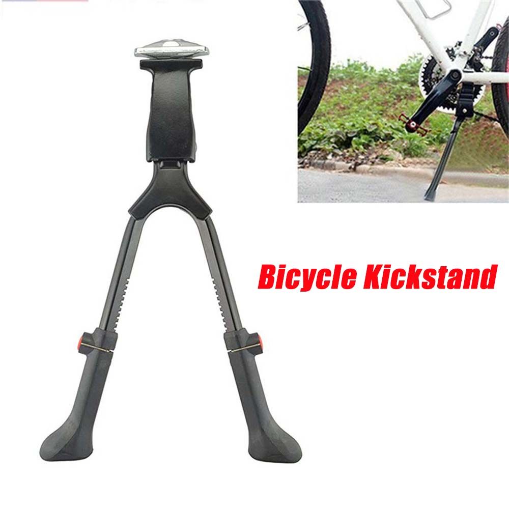 Adjustable Mountain Bike Bicycle Stand Rear Side Aluminum Alloy Double Leg Bicycle Kickstand Cycling Accessories Double Kickstand Parking Rack