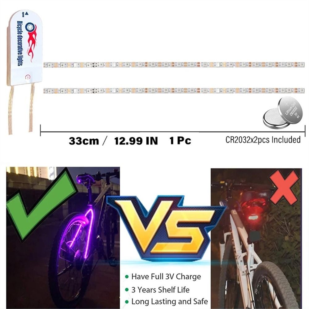 Safety Cycling Decorative LED Strip Lights Scooter Skateboard Night Riding Bicycle Decorative Light Bike Rear Lamp Bicycle Taillight Bicycle Lights