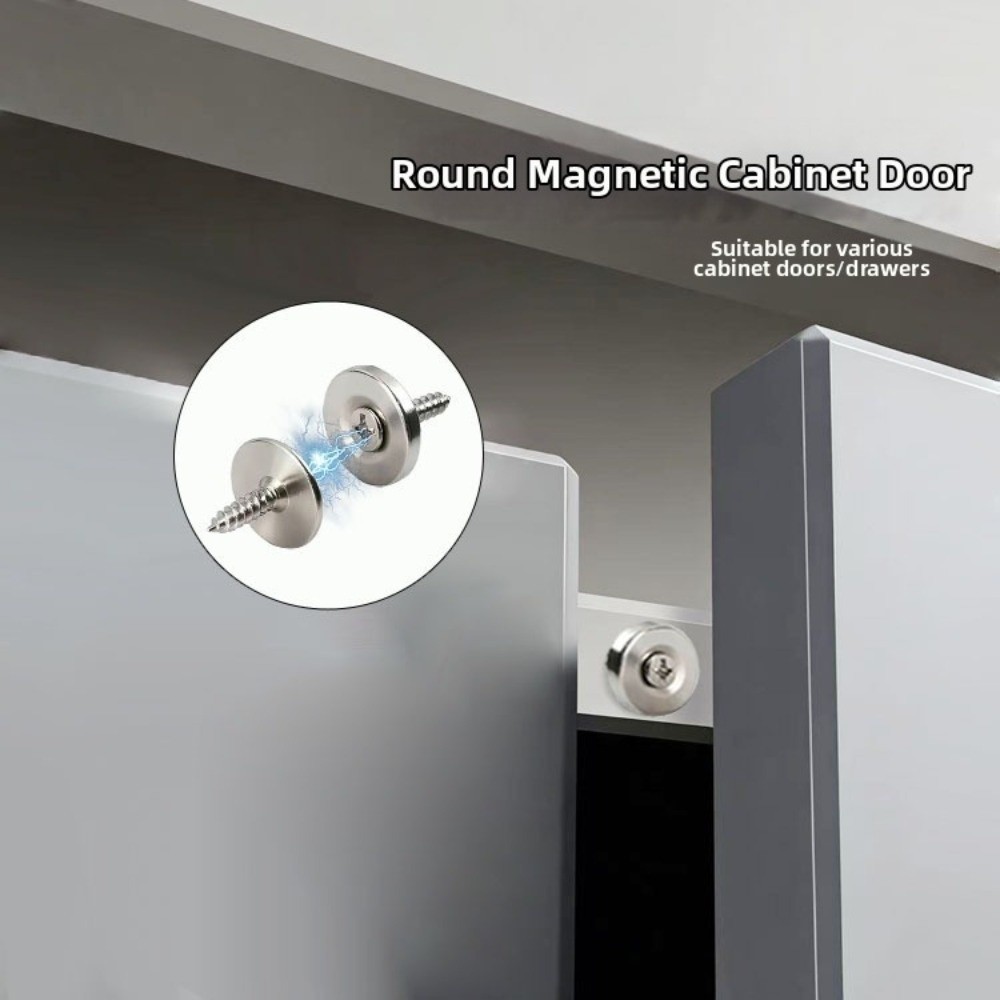 New Round Magnetic Lock for Furniture Hidden Closing Hardware Tools Metal Magnetic for Wardrobe Closer for Furniture Hardware Magnetic Door Catch