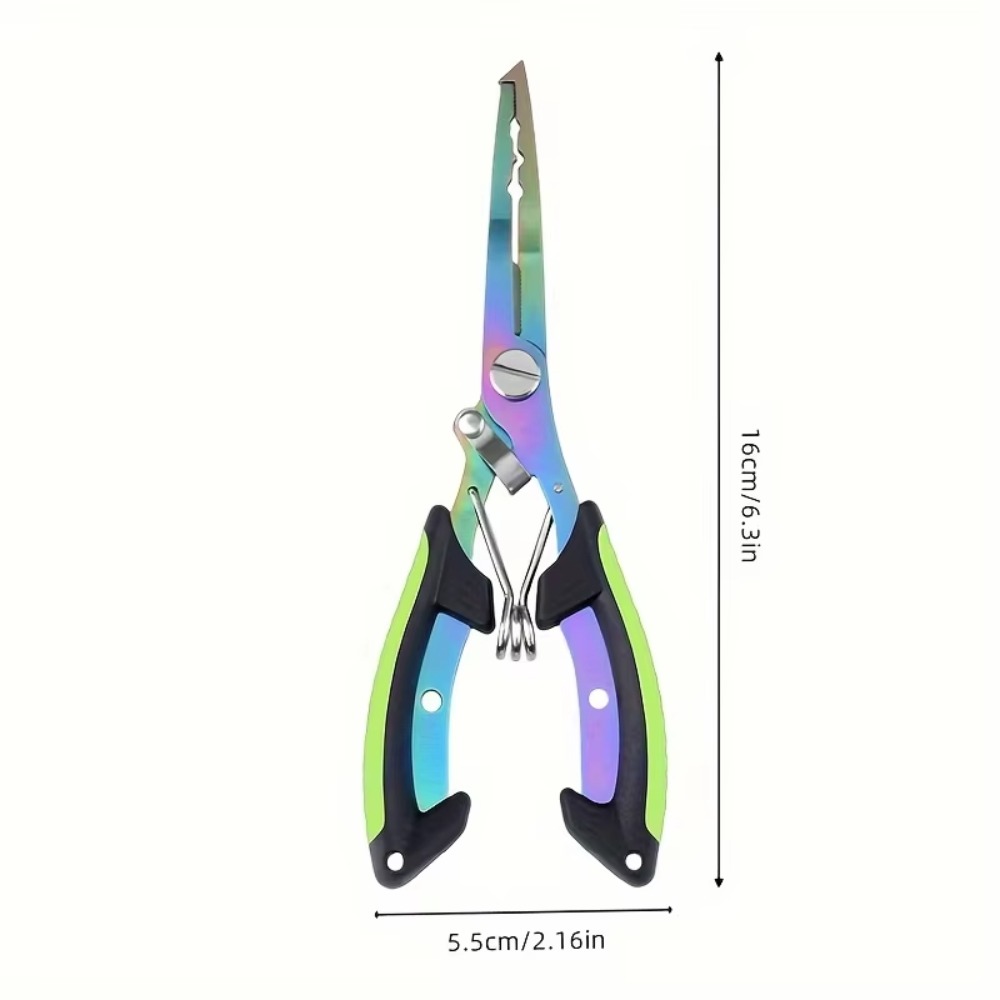 Set Ergonomic Hook Remover Fishing Pliers Split Ring Opener Portable Stainless Steel Hook Cutter Straight Nose Anti-slip Cutter Fishing Accessories