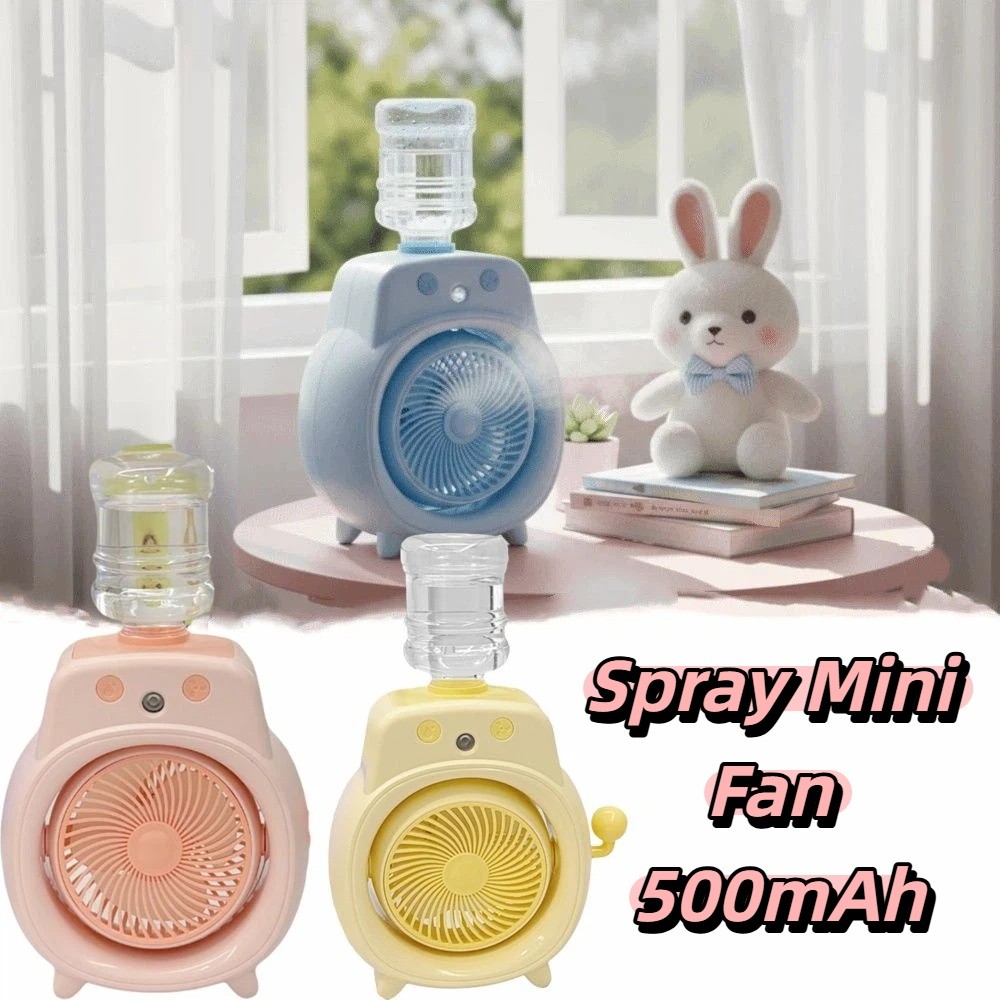 Daily Comfort Fine Gentle Mist Portable Desktop Cooling Spray Fan Wide Angle Air Supply Low Noise Operation Quiet Humidifying Fan Compact Stylish Design Even Comfortable Wind Desk Fan Decor for 500mAh Office Use