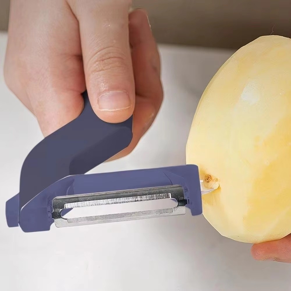 Easy To Clean Rotatable 2-in- Fruit Peeler Efficient Ergonomic Handle Multifunctional Peeler Sharp Adjustable Vegetable Peeler Camping