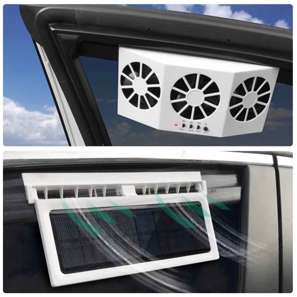 Purifier Solar Charging Auto Cooling Fan Assisted cooling 3 Head/2 Head Car Exhaust Fan Electric ventilation Car Air Cooler Truck