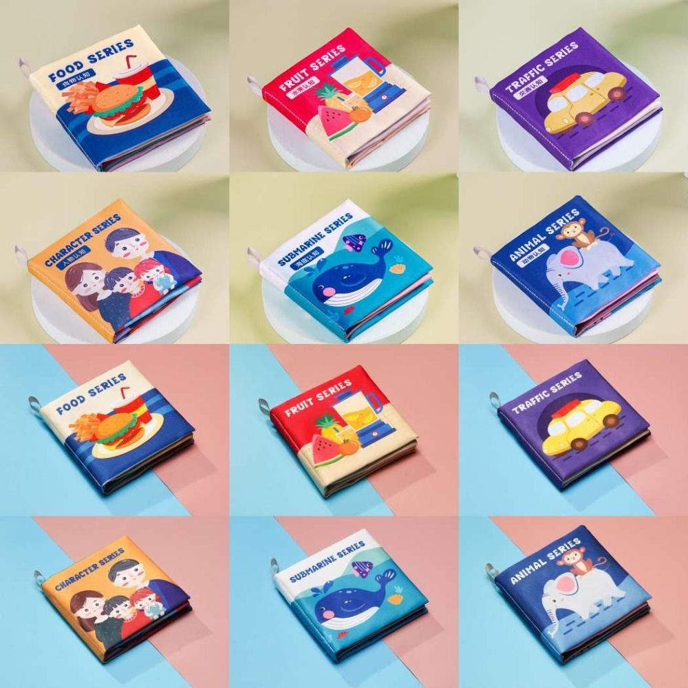Interesting PET Baby Cloth Book Fruit Traffic Infant Quiet Book Sound Paper Colorful Kids Gift