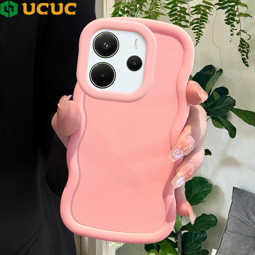 UCUC for Redmi Note 14 4G 5G Note 14 Pro+ Xiaomi Poco X7 5G Back Cover Creative Candy Color Wave Silicon Phone Protective Case