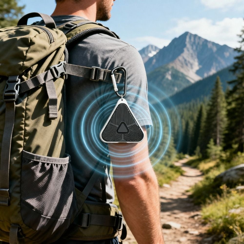 Durable Electronic Portable Ultrasonic Pest Rechargeable Round/Triangle Outdoor Pest ControI with Mountaineering Buckle Mini Mosquito Repeller Kids