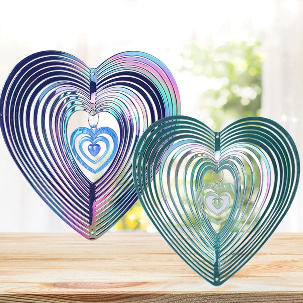 Heart-shaped Multifunctional Garden Decorations for Birds Pigeons Elastic Hanging Wind Spinner Garden Supplies Wind Rotation Bird Repeller