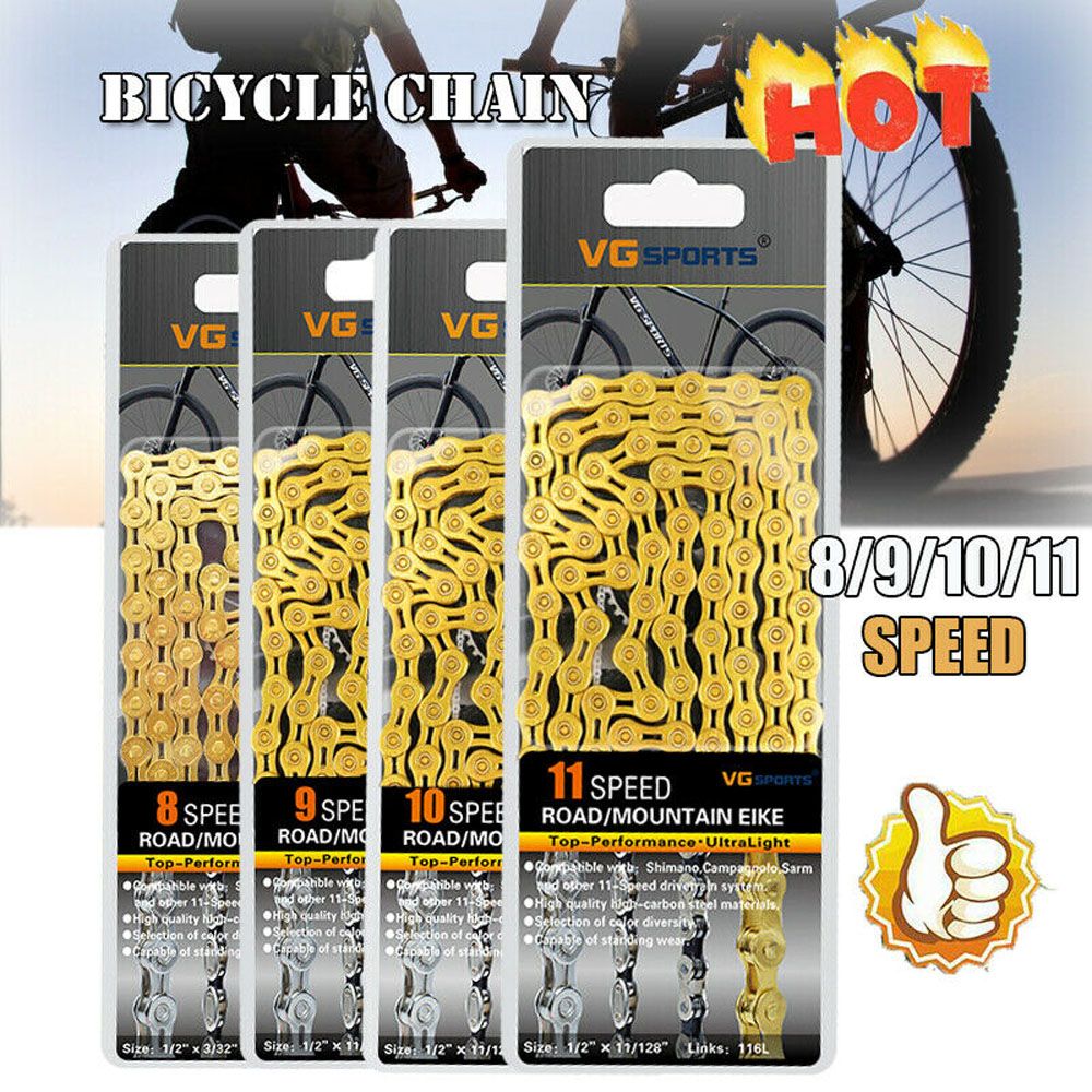 Durable 116 links Road Bike Half Hollow Chain Mountain Bike Cycling Bike Chains Bicycle Chains Bicycle Parts Bicycle Accessories