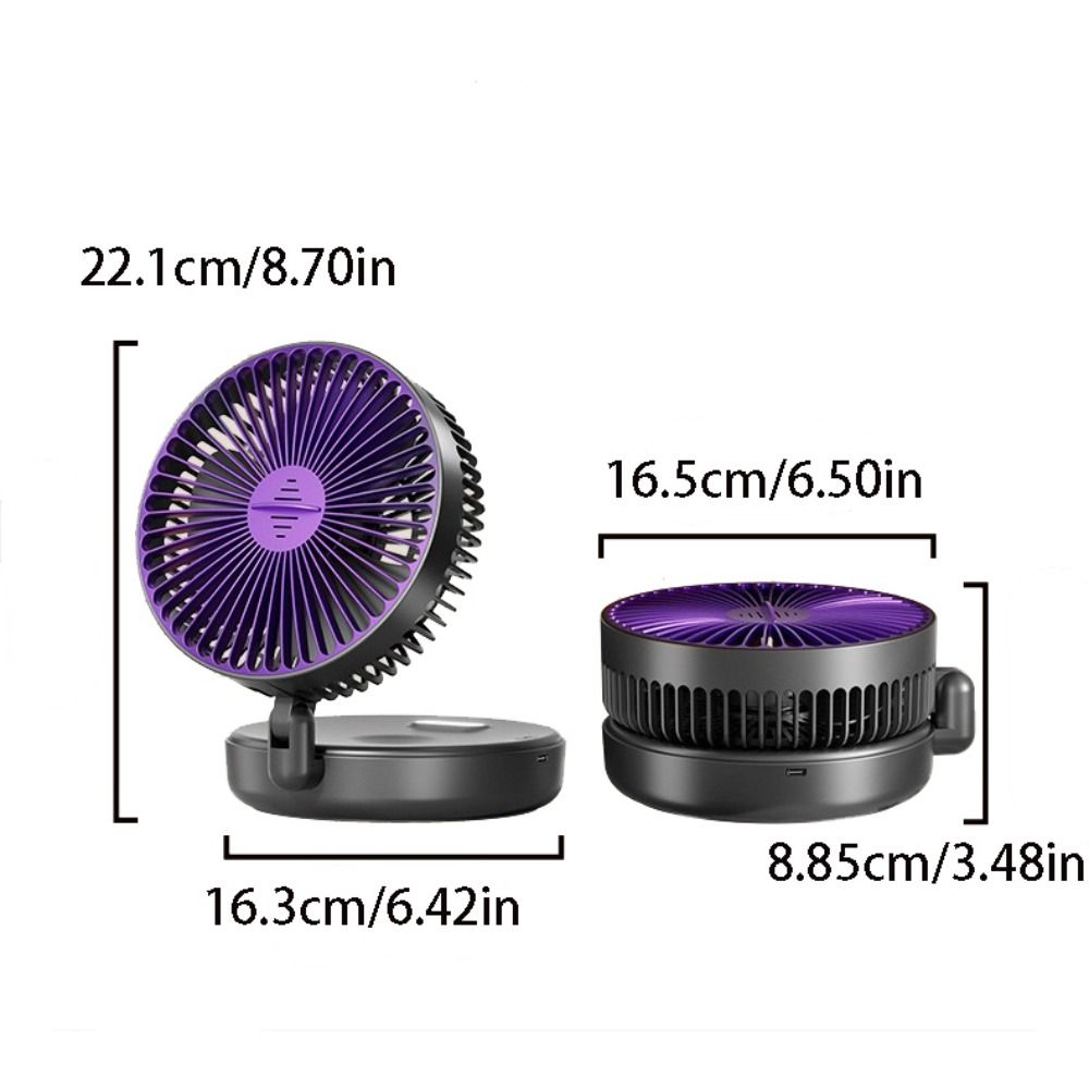 Silent Charging Small Fan Portable Luminous Mini Fan Folding Cooling Air Circulation Fan Gift