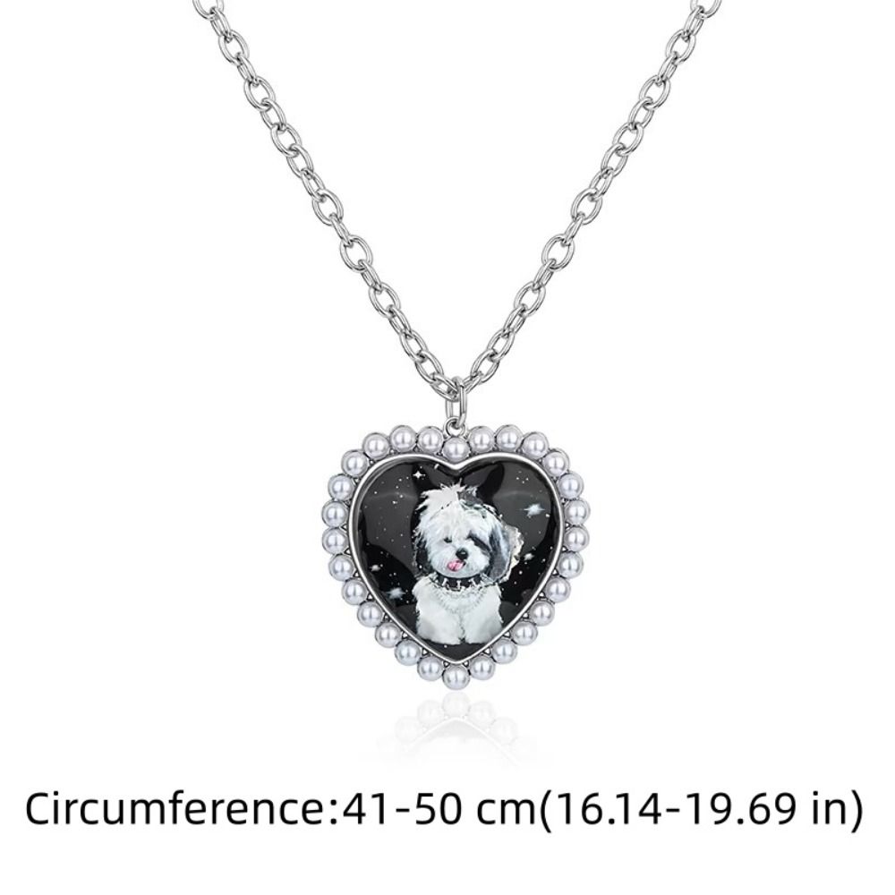 Fashion Cute Design Cat Dog Necklace Kitten Puppy Unique Style Sweater Chain Long Animal Heart Necklace Friend Gift
