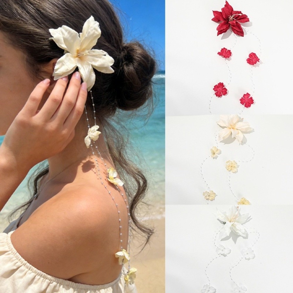 Princess Artificial Flower Flower Hair Clip Lightweight Vintage Bohemian Side Clip Comfortable Handmade Head Accessories Wedding Bridal