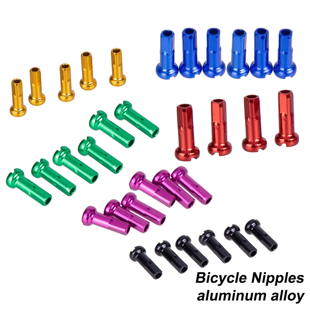 Bicycle Accessories Riding Aluminum Alloy Anodized Mountain Bike 14mm Spoke Cap Cycling Spokes Nipples Bike Wheel Bicycle Spoke Nipples