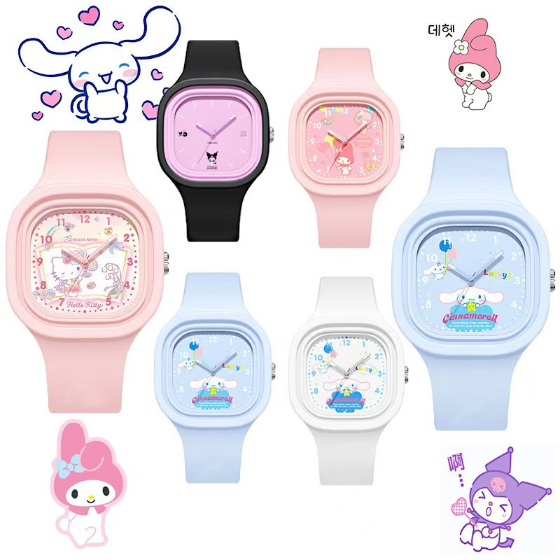 【Hot New Release】New Kids' Watch: Lulù Mélody Cute Design, Simple Trendy Square Candy Colors for Girls and Boys, Cartoon Style