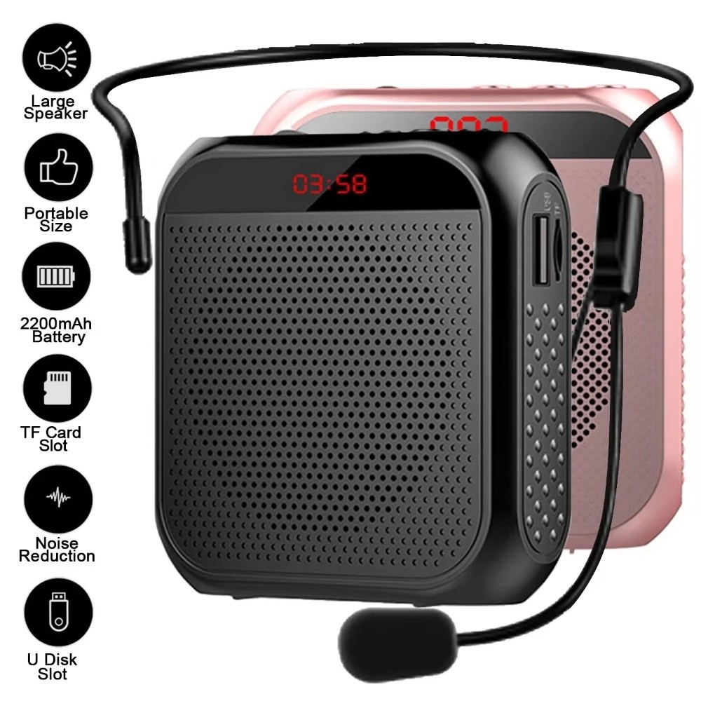 Mini Audio Rechargeable Voice Amplifier Small Portable Sound Battery Kit Microphone Speaker with Belt Ultralight Loudspeaker Indoor Use