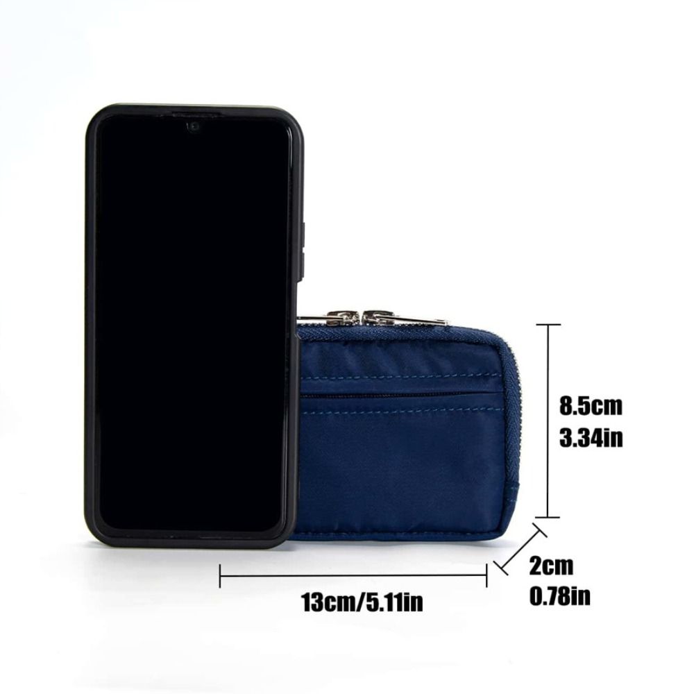 Square Portable Nylon Coin Purse Card Holder Men Wallet Bank Card Organizer Lightweight Mini Earbuds Storage Bag Women