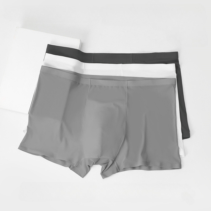 Men's underwear with ice silk soft and seamless comfortable flat angle pants antibacterial healthy breathable 7005