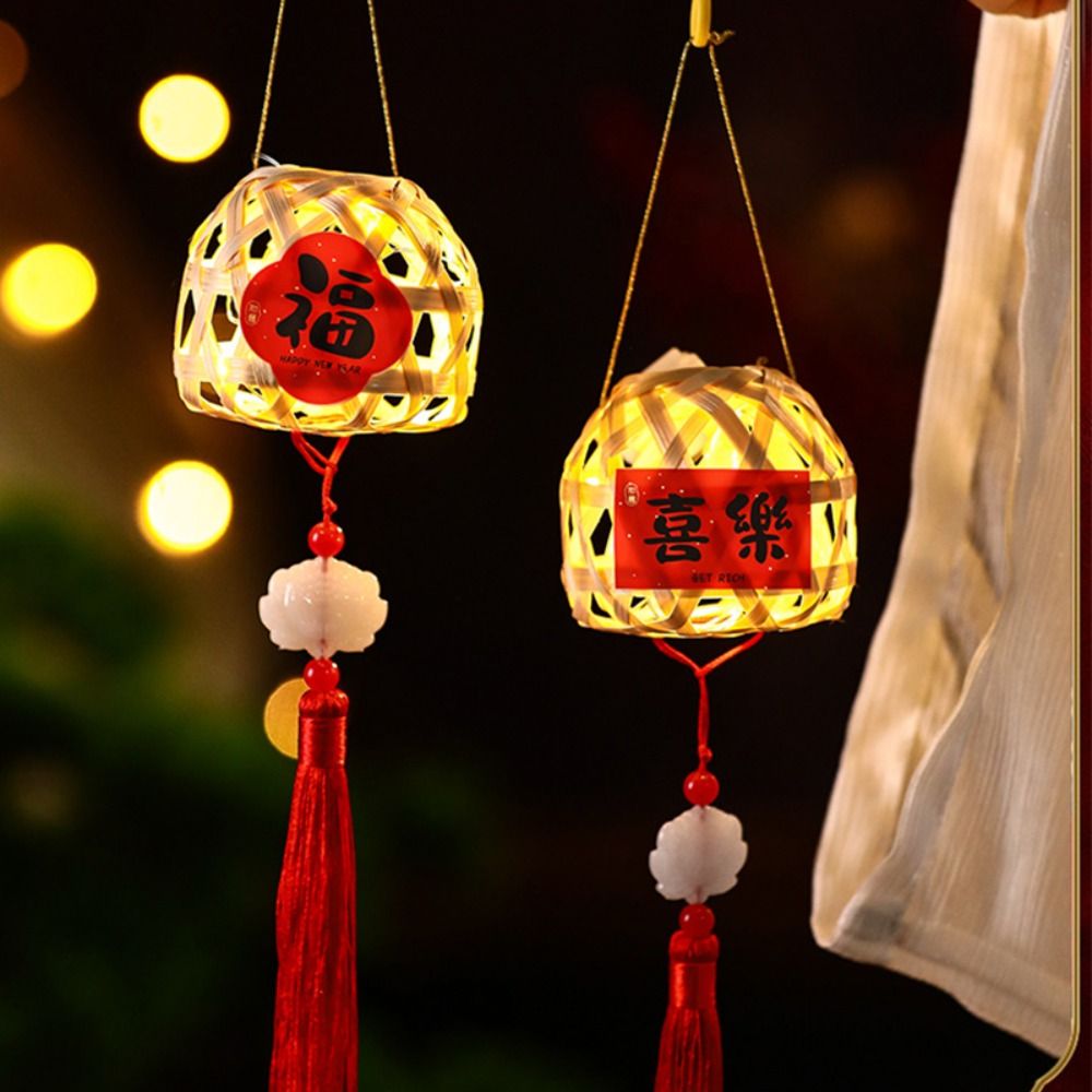 Garden Chinese Decoration Mid-Autumn Festival Lanterns Glowing Jade Rabbit Hanging Lamp Manual DIY Handmade Material Handheld Led Toy Christmas