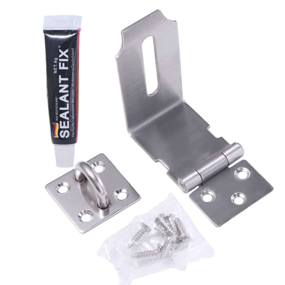 Easy To Install 90° Padlock Hasp Safety Sturdy Lock Plate Buckle Anti-theft Stainless Steel Clasp Lock Drawer