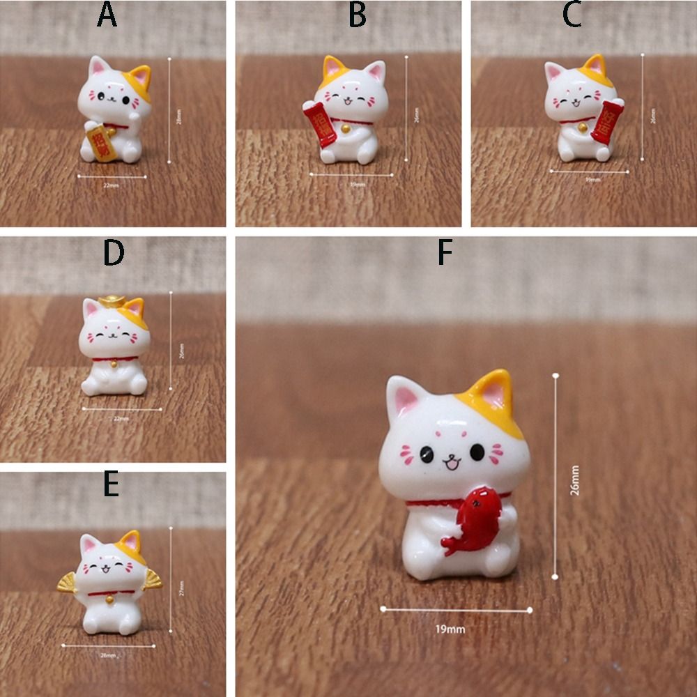 Kitten Miniature Accessories Mini Cat Car Ornaments Cute Realistic Fortune Cat Figurines Simple Lovely Cat Micro Landscape Ornament Gift
