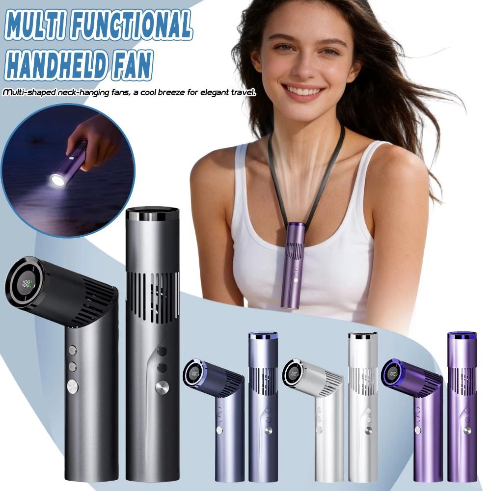 Easy To Carry Portable Mini Cooling Fans Lipstick Size Ice Compress Handheld Folding Fan Foldable High Speed Neck Hanging Fan Summer Travel