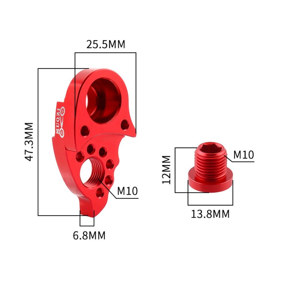 Tail Hook Lengthener M10 Bicycle Tail Hook Extender Aluminum Alloy Stable Rear Derailleur Hanger Modification Anti-rust Rear Derailleur Extension MTB