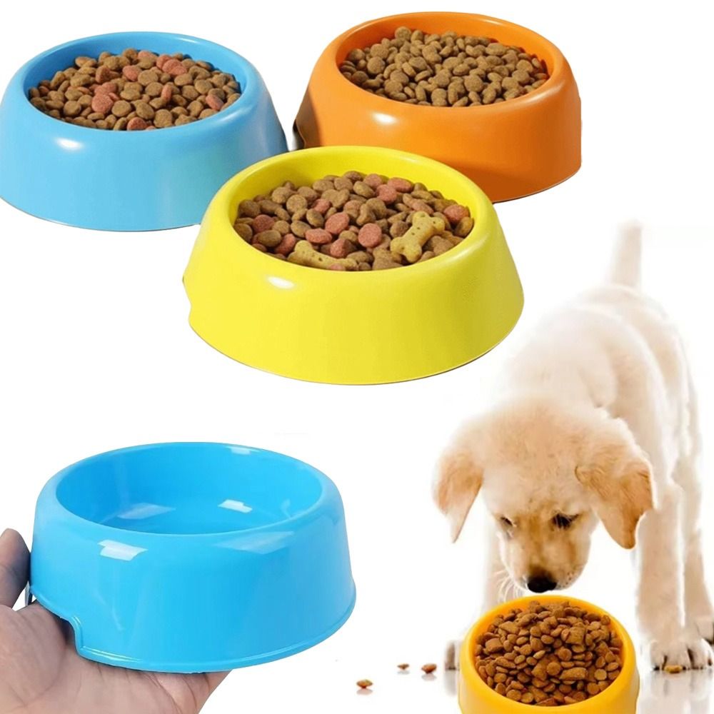 New Round Shape Cat Bowl Non-slip Plastic Cat Plates Anti-Fall Flip Kitten Bowl Pet Feeding
