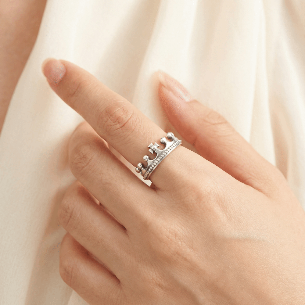 Unique Minimalist Venus Crown Ring Vintage Elegant Masquerade Ring Stacked Ring Anniversary