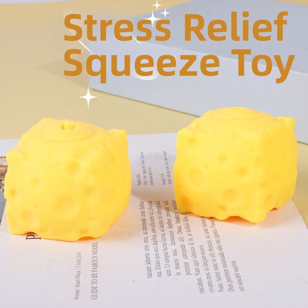 Portable 5cm Cheese Squeezed Cube Realistic Super Soft Cheese Squishy Toy Comfortable Hand Relax Cheese Stress Ball Stress Relief