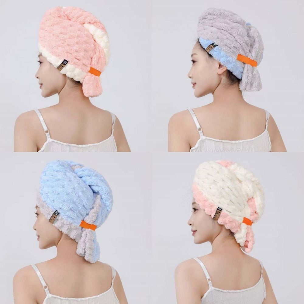 Fashion Reusable Extra Large Quick-Dry Hair Towel with Wide Brim Soft Super Absorbent Microfiber Turban Thick Long Women Men Hair Towel for Home, Travel