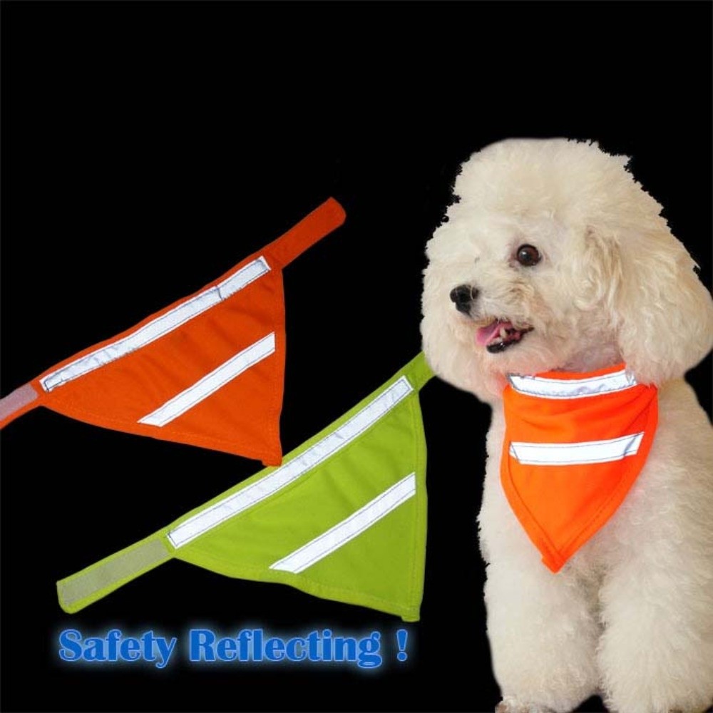 Adjustable Drool Towel Dog Safety Scarf Triangle Breathable Puppy Visibility Bib Reflective Protective Pet Fluorescent Clothes Running