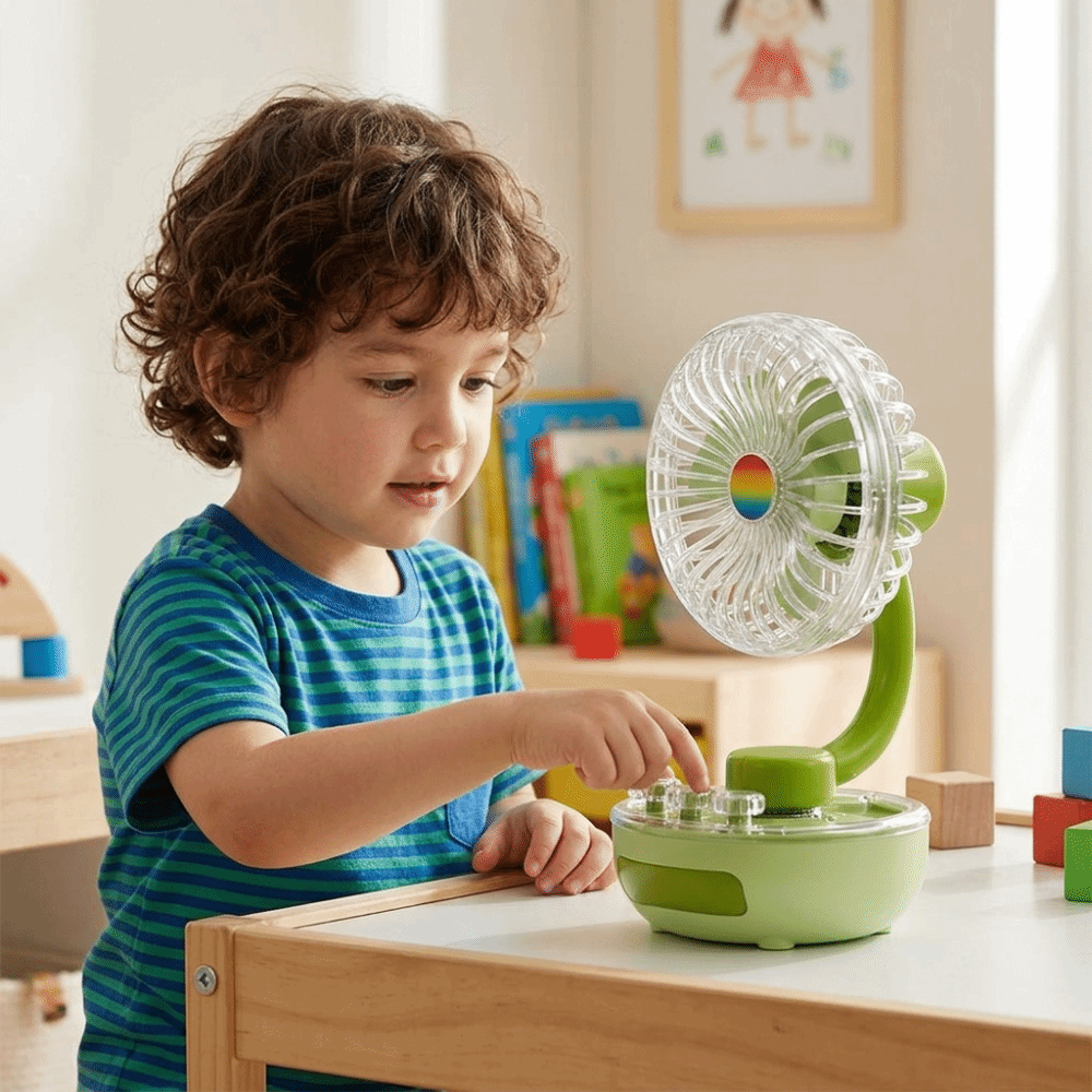 Mini Fan Compact Design Transparent Desktop Fan Lightweight Built-in Rechargeable Rechargeable Mini Table Fan Simple Appearance Soft Natural Wind Portable Personal Cooling Fan Bedroom