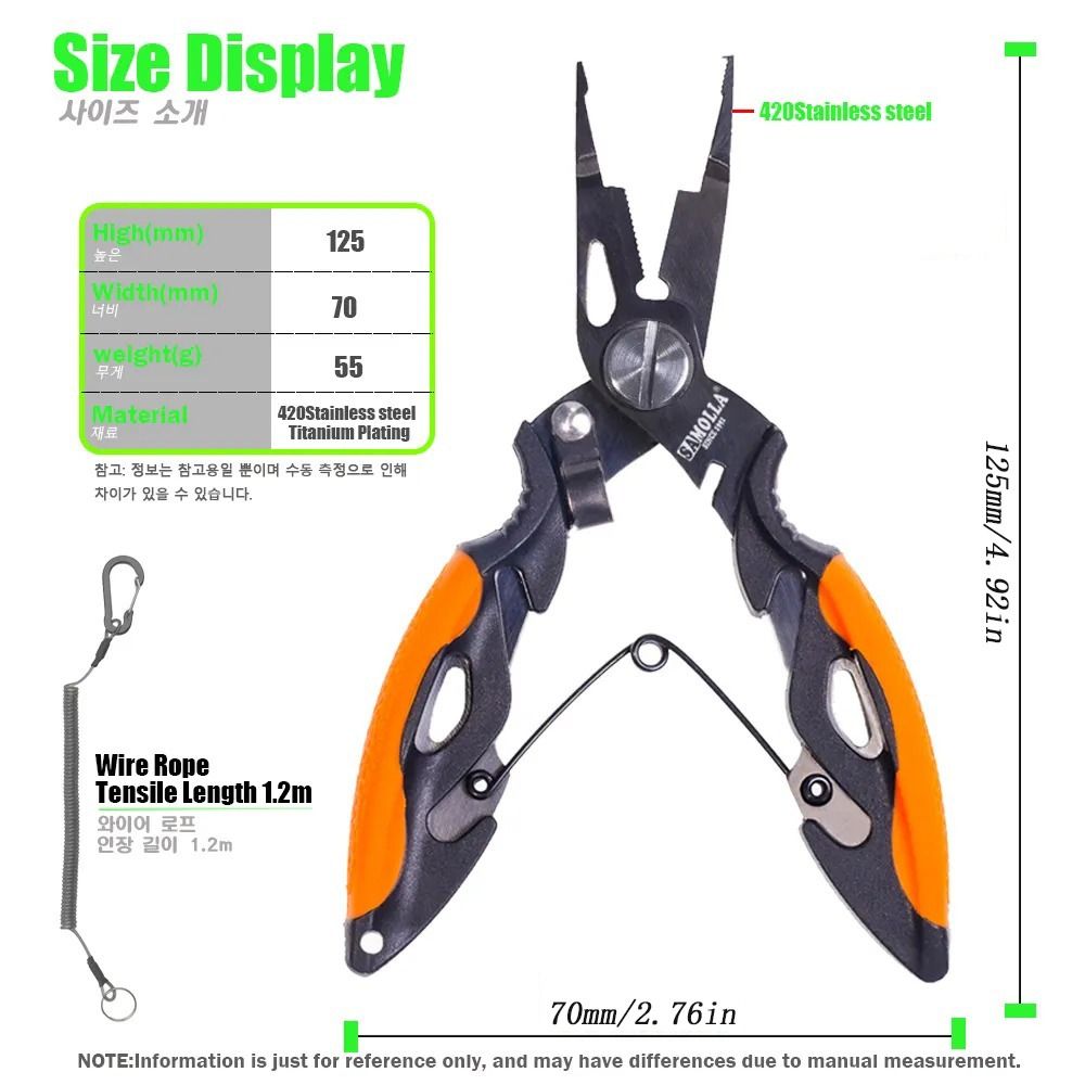Angling Equipment Anti-slip Fish Pliers Non-Slip Handle High-strength Cut Equipment Ergonomics Multifunctional Luya Pliers Fishing Gear