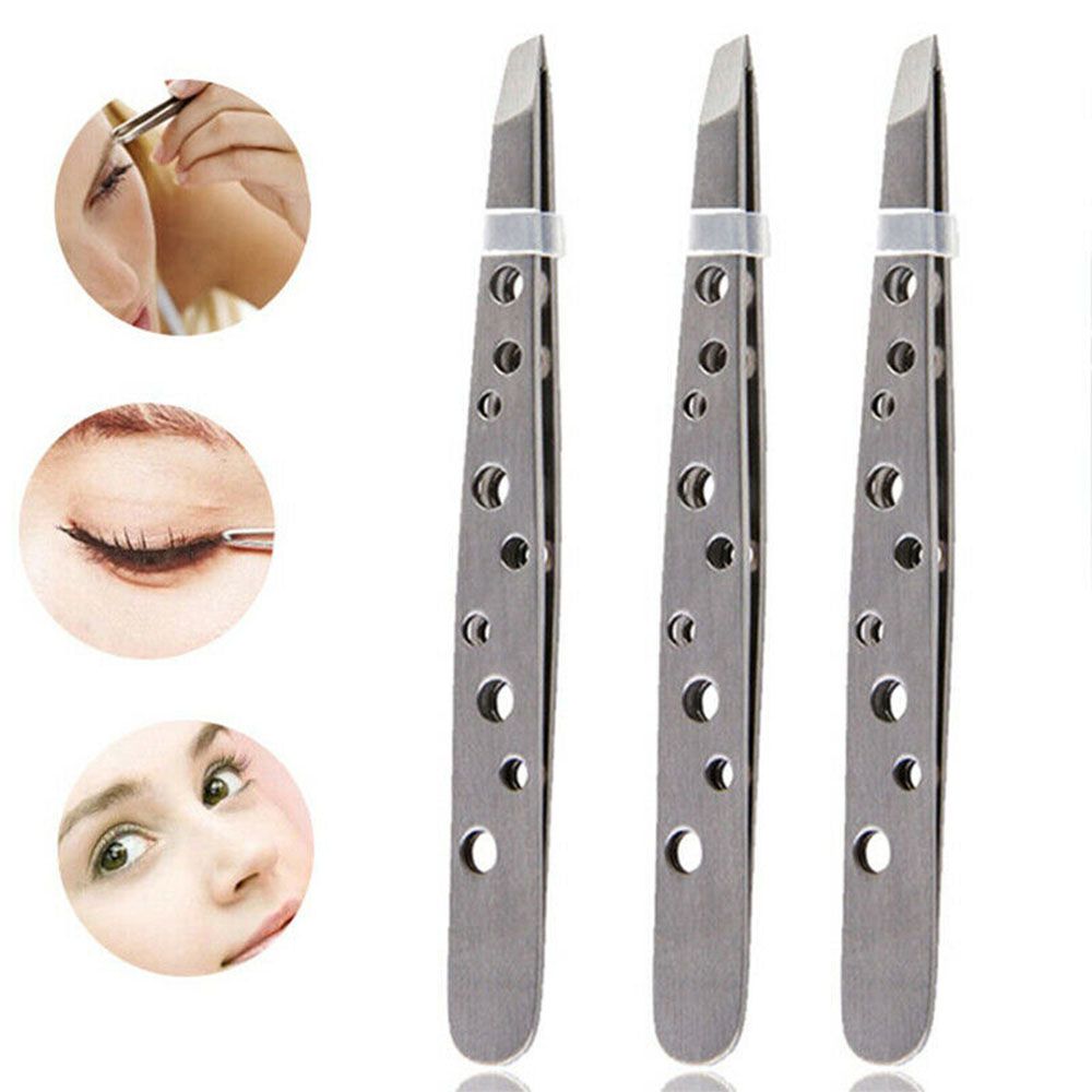 High quality Stainless Steel Beard tweezers Makeup Tools Eyebrow clip Tweezers Bevel brow clip Threading Tweezers
