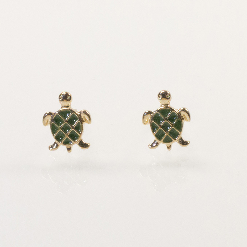 【Top Picks】925 Silver Needle Earrings Korean Fashion Distinctive Cute Animal Little Turtle Earrings Men and Women Couple Earrings